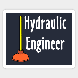 Hydraulic Engineer Toilet Plunger White Text Sticker